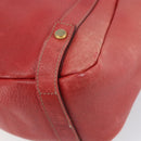 GUCCI Tote Bag Leather Red Gold 130736 Auth 148617-12