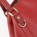 GUCCI Tote Bag Leather Red Gold 130736 Auth 148617-14