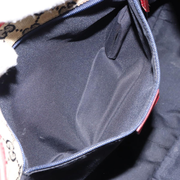 GUCCI Tote Bag Leather Red Gold 130736 Auth 148617