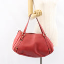 GUCCI Tote Bag Leather Red Gold 130736 Auth 148617-22