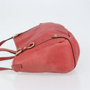 GUCCI Tote Bag Leather Red Gold 130736 Auth 148617-5