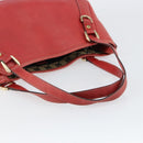 GUCCI Tote Bag Leather Red Gold 130736 Auth 148617-7