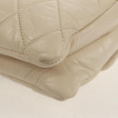 CHANEL Shoulder Bag Lamb Skin White Silver CC Auth 148619AV-18