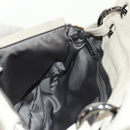 CHANEL Shoulder Bag Lamb Skin White Silver CC Auth 148619AV-26