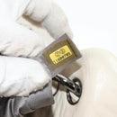 CHANEL Shoulder Bag Lamb Skin White Silver CC Auth 148619AV-10