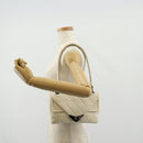 CHANEL Shoulder Bag Lamb Skin White Silver CC Auth 148619AV-30