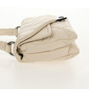 CHANEL Shoulder Bag Lamb Skin White Silver CC Auth 148619AV-3