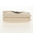 CHANEL Shoulder Bag Lamb Skin White Silver CC Auth 148619AV-5