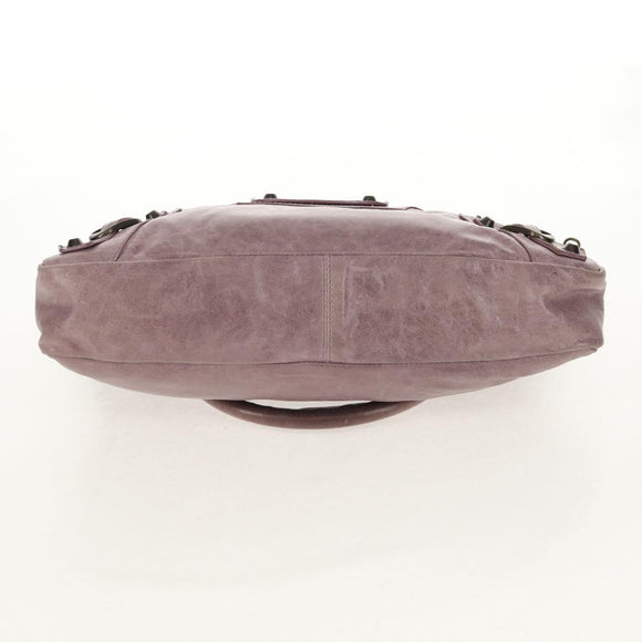 BALENCIAGA The City Hand Bag Leather 2way Purple 103208 Auth 148620V