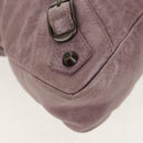 BALENCIAGA The City Hand Bag Leather 2way Purple 103208 Auth 148620V-14