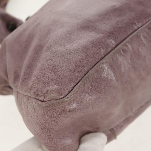 BALENCIAGA The City Hand Bag Leather 2way Purple 103208 Auth 148620V