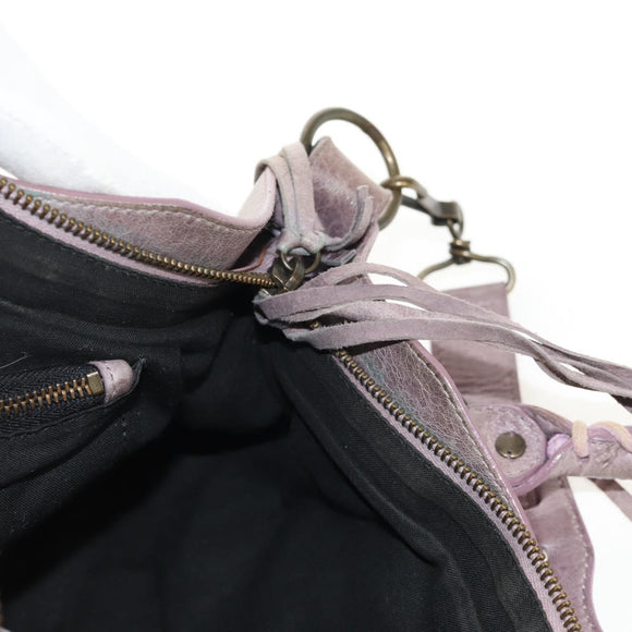 BALENCIAGA The City Hand Bag Leather 2way Purple 103208 Auth 148620V