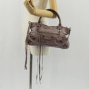 BALENCIAGA The City Hand Bag Leather 2way Purple 103208 Auth 148620V-29