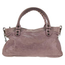 BALENCIAGA The City Hand Bag Leather 2way Purple 103208 Auth 148620V-3