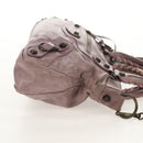 BALENCIAGA The City Hand Bag Leather 2way Purple 103208 Auth 148620V-5