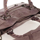 BALENCIAGA The City Hand Bag Leather 2way Purple 103208 Auth 148620V-6