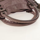 BALENCIAGA The City Hand Bag Leather 2way Purple 103208 Auth 148620V-7
