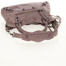 BALENCIAGA The City Hand Bag Leather 2way Purple 103208 Auth 148620V-9