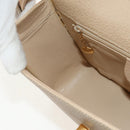 GUCCI Bamboo Hand Bag Leather 2way Beige Gold Auth 148621V-26