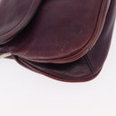 PRADA Chain Pouch Leather Silver Purple Auth 148623V-8