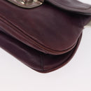 PRADA Chain Pouch Leather Silver Purple Auth 148623V-15