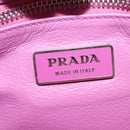 PRADA Chain Pouch Leather Silver Purple Auth 148623V-20