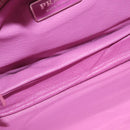 PRADA Chain Pouch Leather Silver Purple Auth 148623V-10
