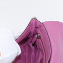 PRADA Chain Pouch Leather Silver Purple Auth 148623V-22