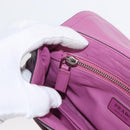 PRADA Chain Pouch Leather Silver Purple Auth 148623V-23
