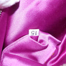 PRADA Chain Pouch Leather Silver Purple Auth 148623V-11