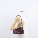 PRADA Chain Pouch Leather Silver Purple Auth 148623V-25