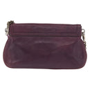 PRADA Chain Pouch Leather Silver Purple Auth 148623V-2