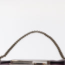 PRADA Chain Pouch Leather Silver Purple Auth 148623V-14