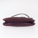 PRADA Chain Pouch Leather Silver Purple Auth 148623V-5