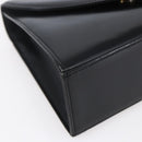 SAINT LAURENT Hand Bag Leather Black Gold Auth 148624V-11