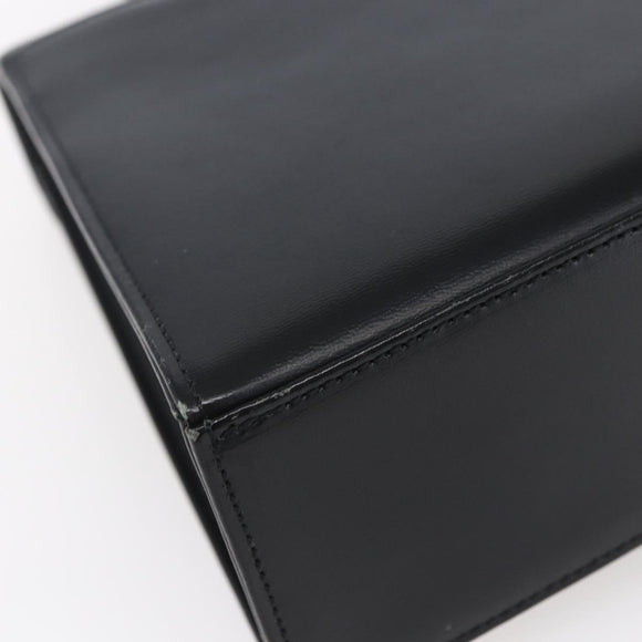 SAINT LAURENT Hand Bag Leather Black Gold Auth 148624V