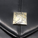 SAINT LAURENT Hand Bag Leather Black Gold Auth 148624V-14
