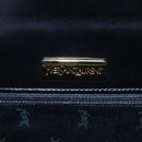 SAINT LAURENT Hand Bag Leather Black Gold Auth 148624V-15