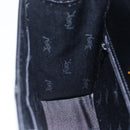 SAINT LAURENT Hand Bag Leather Black Gold Auth 148624V-19