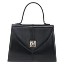 SAINT LAURENT Hand Bag Leather Black Gold Auth 148624V-2