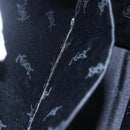 SAINT LAURENT Hand Bag Leather Black Gold Auth 148624V-21