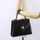 SAINT LAURENT Hand Bag Leather Black Gold Auth 148624V-23