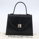 SAINT LAURENT Hand Bag Leather Black Gold Auth 148624V-24