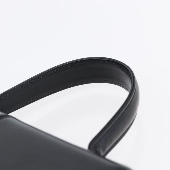 SAINT LAURENT Hand Bag Leather Black Gold Auth 148624V