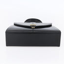 SAINT LAURENT Hand Bag Leather Black Gold Auth 148624V-9