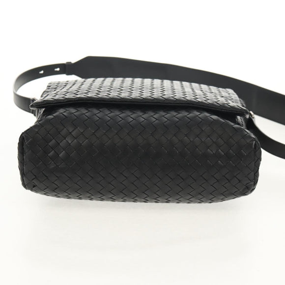 BOTTEGA VENETA INTRECCIATO Shoulder Bag Leather Black Auth 148626SAM