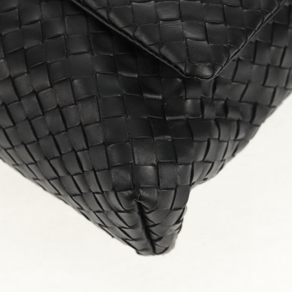BOTTEGA VENETA INTRECCIATO Shoulder Bag Leather Black Auth 148626SAM