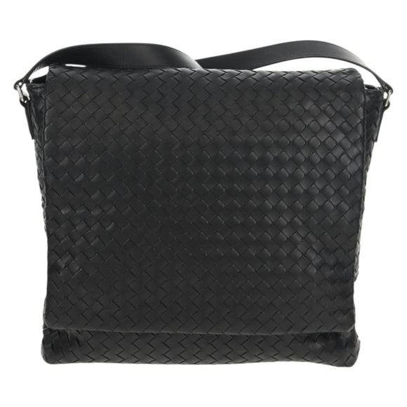 BOTTEGA VENETA INTRECCIATO Shoulder Bag Leather Black Auth 148626SAM