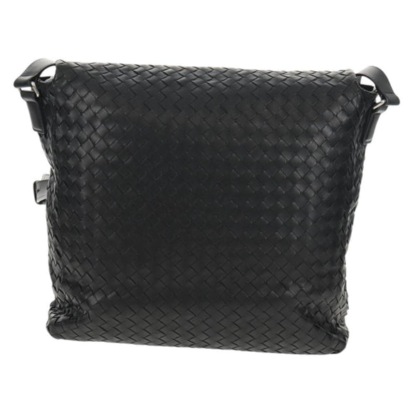 BOTTEGA VENETA INTRECCIATO Shoulder Bag Leather Black Auth 148626SAM