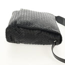 BOTTEGA VENETA INTRECCIATO Shoulder Bag Leather Black Auth 148626SAM-4